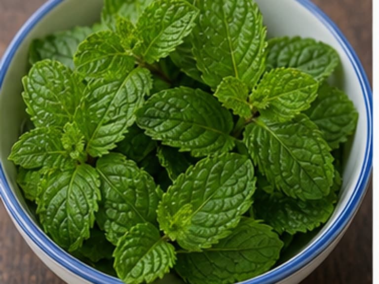 薄荷AI 拟真教学图：真实食材照片：必须是 薄荷 / 薄荷 本身，最好体现按净重称量，烹饪前单独备好。；不能用成品菜、插画或普通替代品。