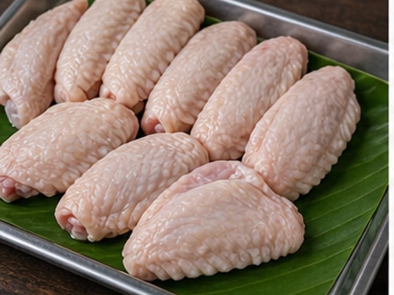 鸡翅AI 拟真教学图：真实食材照片：必须是 鸡翅 / chicken wings 本身，最好体现按净重称量，烹饪前单独备好。；不能用成品菜、插画或普通替代品。