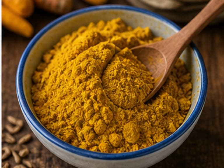 咖喱粉AI 拟真教学图：真实食材照片：必须是 咖喱粉 / curry powder 本身，最好体现按净重称量，烹饪前单独备好。；不能用成品菜、插画或普通替代品。