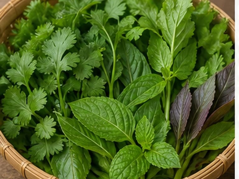 香草AI 拟真教学图：真实食材照片：必须是 香草 / fresh herbs 本身，最好体现按净重称量，烹饪前单独备好。；不能用成品菜、插画或普通替代品。