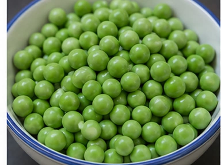 豌豆AI 拟真教学图：真实食材照片：必须是 豌豆 / peas 本身，最好体现按净重称量，烹饪前单独备好。；不能用成品菜、插画或普通替代品。