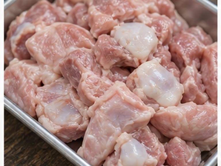 猪软骨AI 拟真教学图：真实食材照片：必须是 猪软骨 / pork cartilage 本身，最好体现按净重称量，烹饪前单独备好。；不能用成品菜、插画或普通替代品。