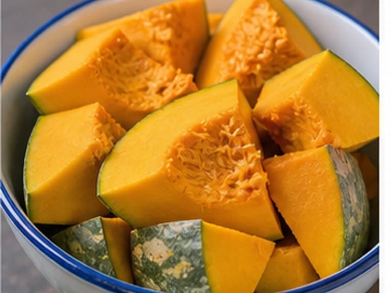 南瓜AI 拟真教学图：真实食材照片：必须是 南瓜 / pumpkin 本身，最好体现按净重称量，烹饪前单独备好。；不能用成品菜、插画或普通替代品。