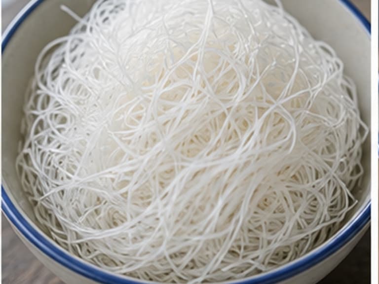 米线AI 拟真教学图：真实食材照片：必须是 米线 / rice vermicelli 本身，最好体现按净重称量，烹饪前单独备好。；不能用成品菜、插画或普通替代品。
