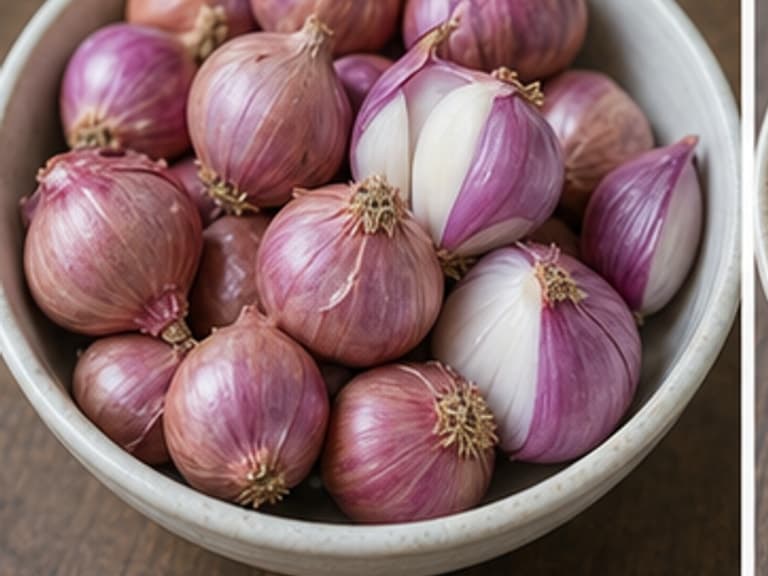 红葱AI 拟真教学图：真实食材照片：必须是 红葱 / shallots 本身，最好体现按净重称量，烹饪前单独备好。；不能用成品菜、插画或普通替代品。
