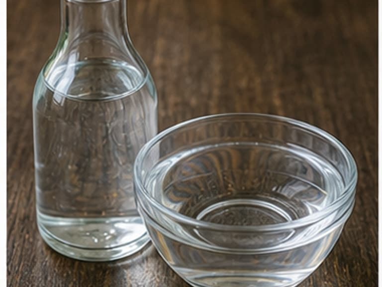 白醋AI 拟真教学图：真实食材照片：必须是 白醋 / white vinegar 本身，最好体现按净重称量，烹饪前单独备好。；不能用成品菜、插画或普通替代品。