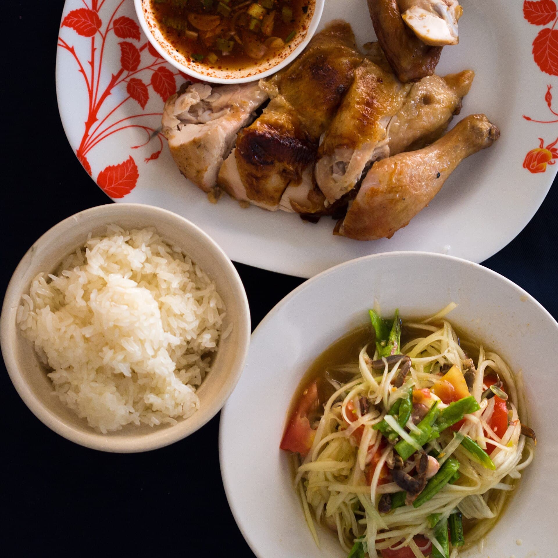 烤鸡糯米饭 Khao Niao Gai Yang 真实成品图