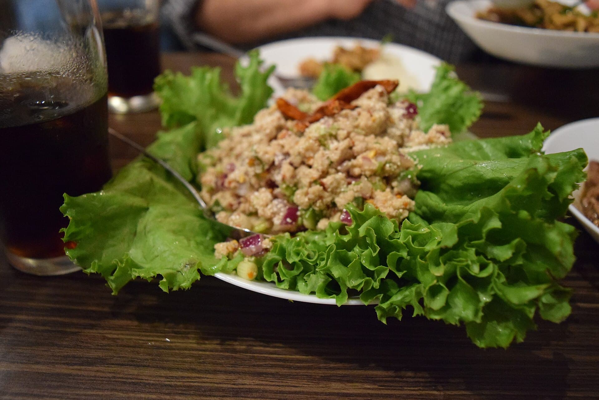 猪肉碎香草沙拉 Larb Moo 真实成品图
