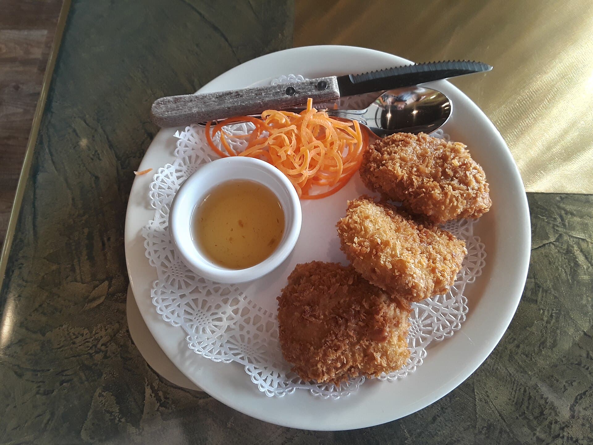 泰式虾饼 Tod Mun Goong 真实成品图