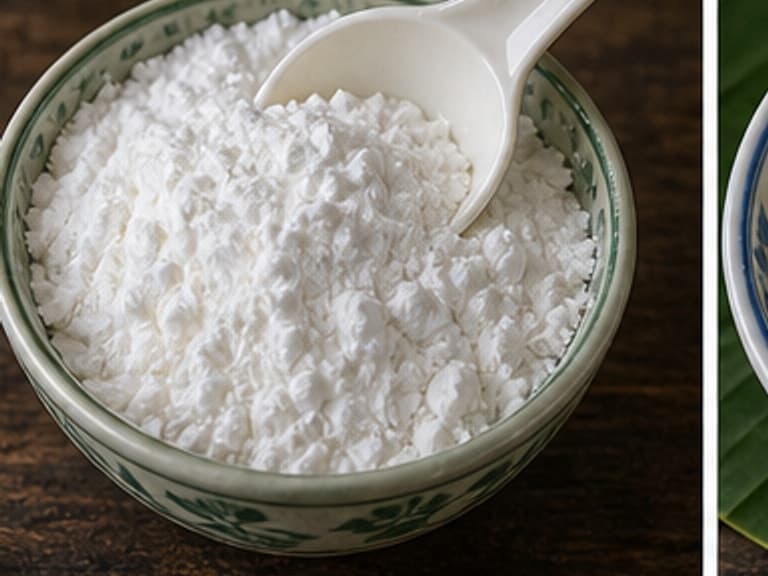 玉米淀粉AI 拟真教学图:真实食材照片:必须是 玉米淀粉 / cornstarch 本身,最好体现按净重称量,烹饪前单独备好。;不能用成品菜、插画或普通替代品。