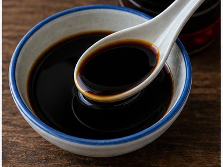 老抽AI 拟真教学图:真实食材照片:必须是 老抽 / dark soy sauce 本身,最好体现按净重称量,烹饪前单独备好。;不能用成品菜、插画或普通替代品。