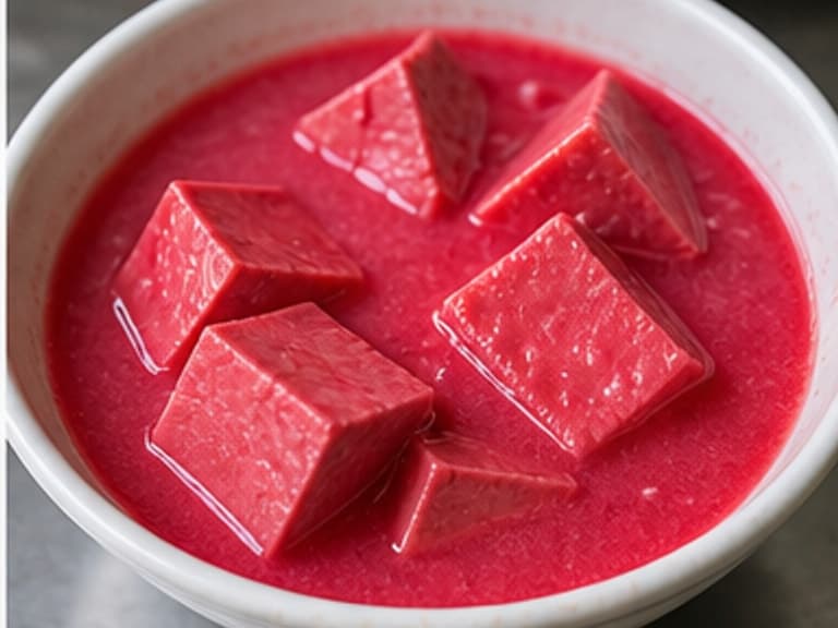 腐乳酱AI 拟真教学图:真实食材照片:必须是 腐乳酱 / fermented tofu sauce 本身,最好体现按净重称量,烹饪前单独备好。;不能用成品菜、插画或普通替代品。