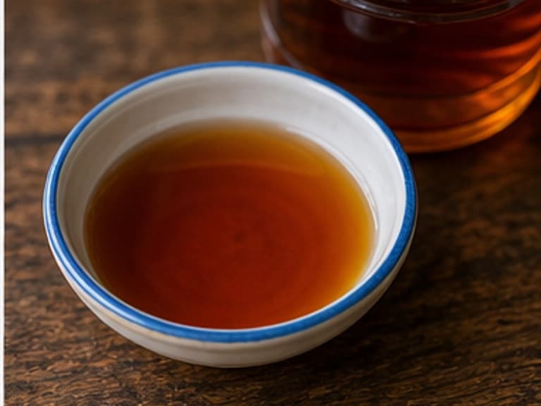 鱼露AI 拟真教学图:真实食材照片:必须是 鱼露 / fish sauce 本身,最好体现按净重称量,烹饪前单独备好。;不能用成品菜、插画或普通替代品。
