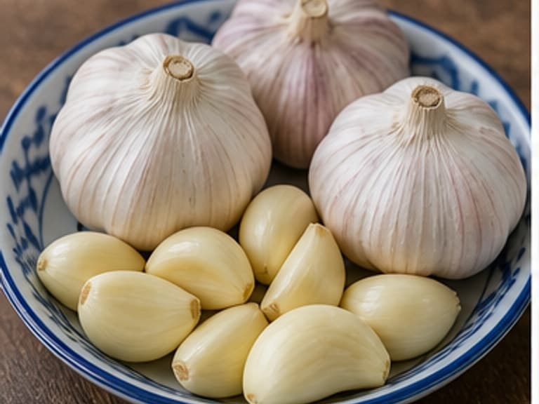 蒜头AI 拟真教学图:真实食材照片:必须是 蒜头 / garlic 本身,最好体现按净重称量,烹饪前单独备好。;不能用成品菜、插画或普通替代品。