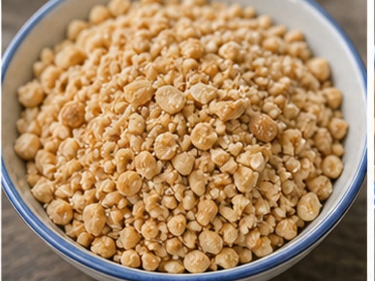 熟花生碎AI 拟真教学图:真实食材照片:必须是 熟花生碎 / roasted crushed peanuts 本身,最好体现按净重称量,烹饪前单独备好。;不能用成品菜、插画或普通替代品。