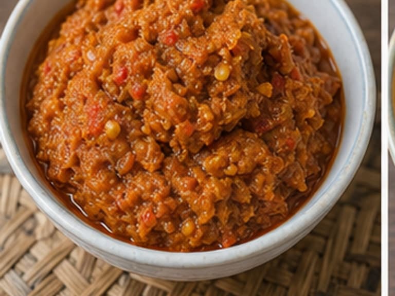 酸咖喱酱AI 拟真教学图:真实食材照片:必须是 酸咖喱酱 / sour curry paste 本身,最好体现按净重称量,烹饪前单独备好。;不能用成品菜、插画或普通替代品。
