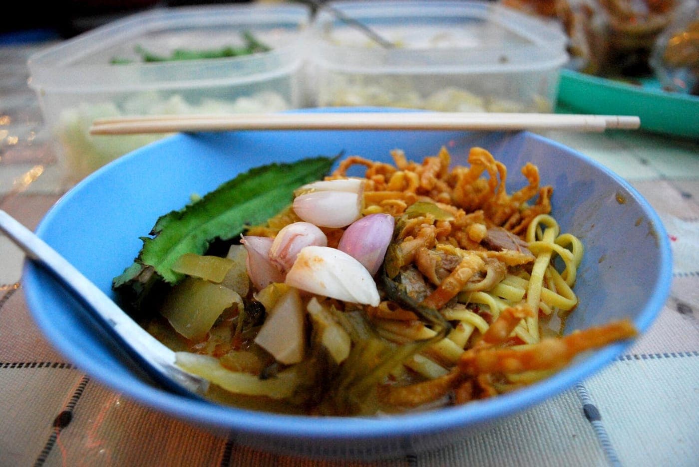 椰香鱼咖喱米线 Khanom Jeen Nam Ya 真实成品图