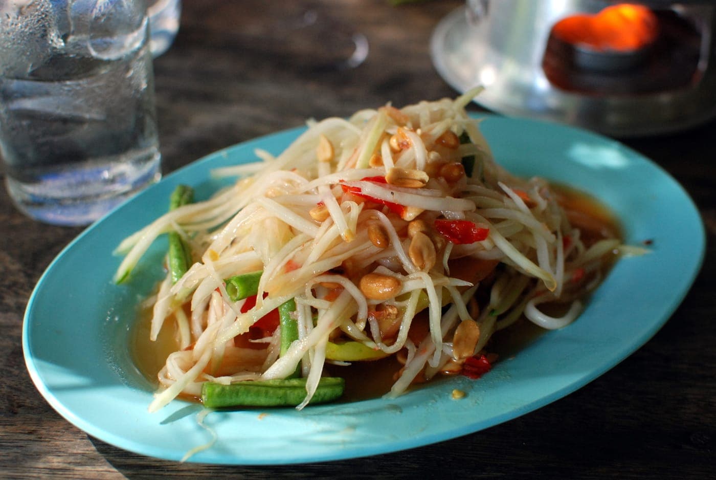 蟹发酵鱼青木瓜沙拉 Som Tam Pu Pla Ra 真实成品图